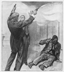 Next instant the prize-fighter disarmed him." Illustration by John H. Bacon