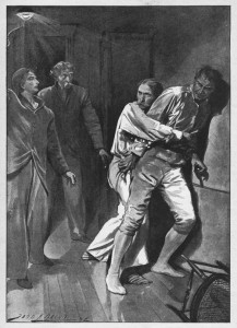 I was still holding him when Crowley turned up the gas. Illustration by John H. Bacon