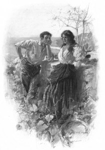 We met . . . sometimes among the vines. Illustration by F. C. Yohn